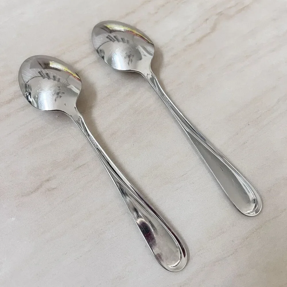 2pc ONEIDA Flight-Reliance Stainless Teaspoon 6 1/8” Glossy Replacement Flatware